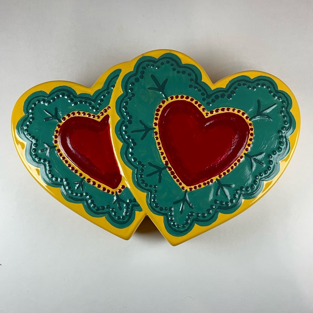 Vintage 70s Ceramic Heart Trinket Dish - Picture 1 of 7